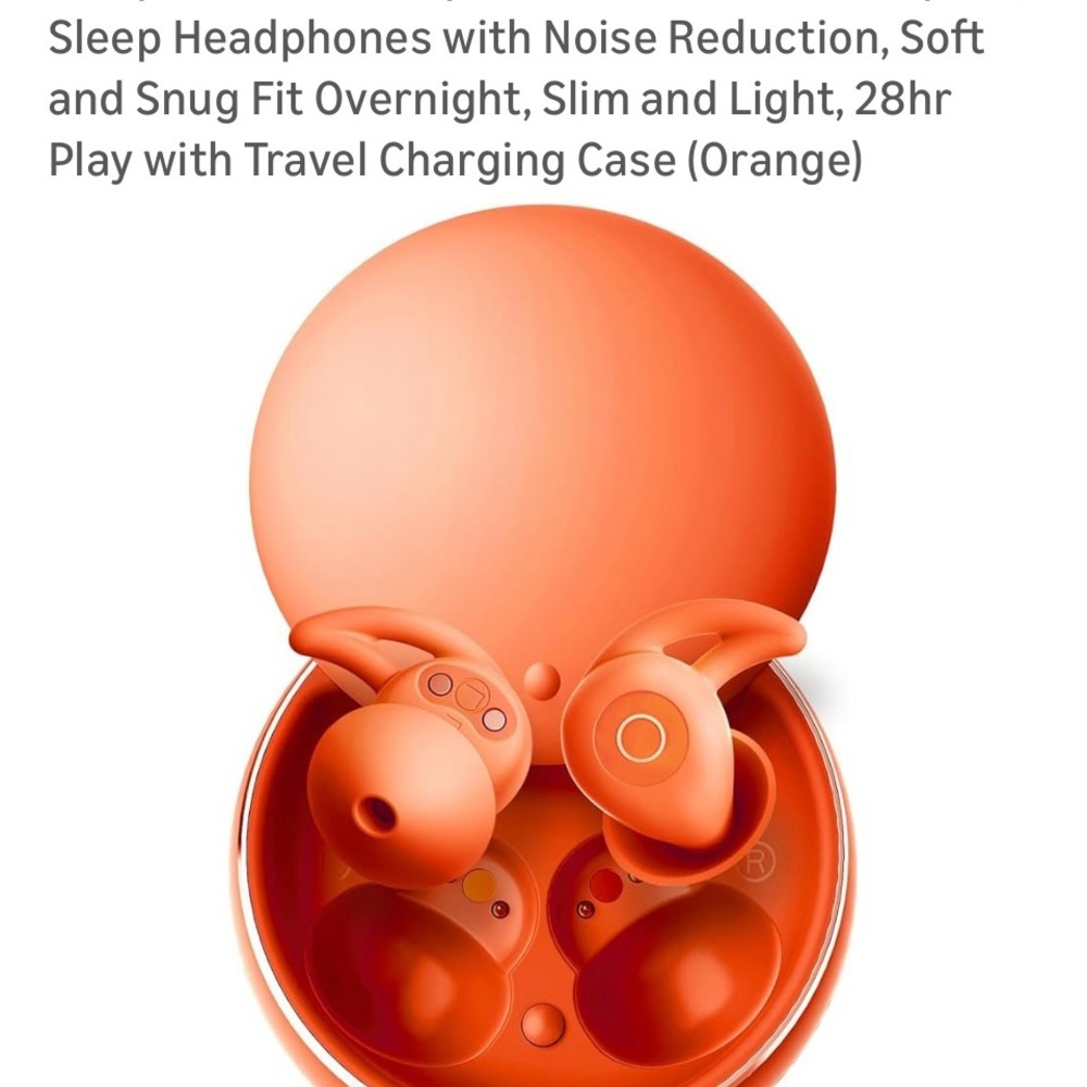 NWT - Wireless Sleep Earbuds with Noise Reduction — Orange